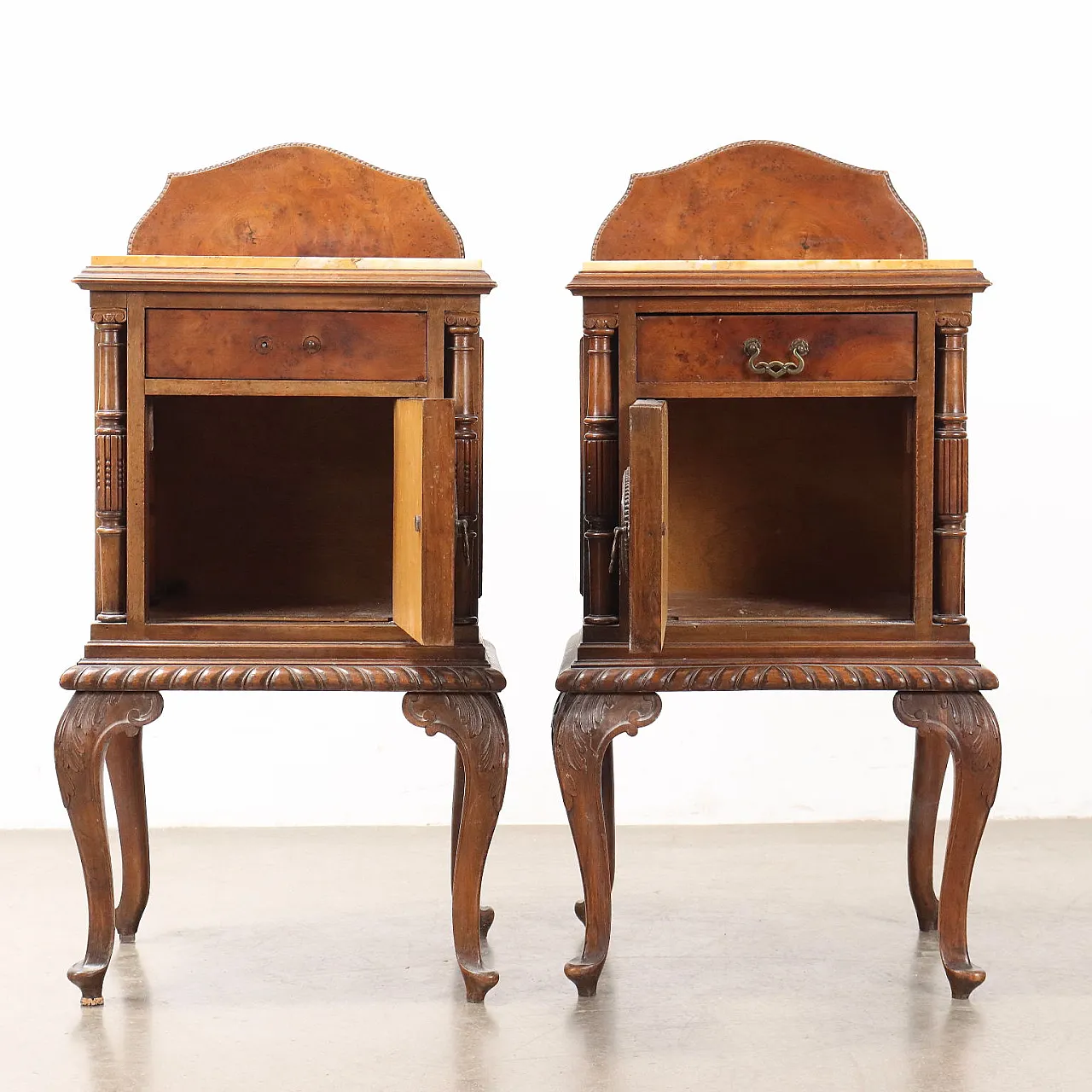 Coppia di comodini Chippendale in legno, '900 3