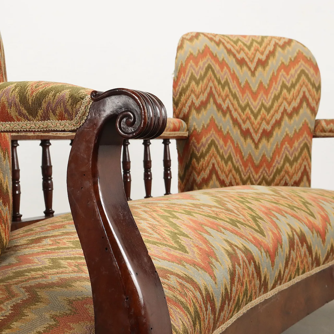 Louis Philippe fabric and mahogany sofa, 19th century 3