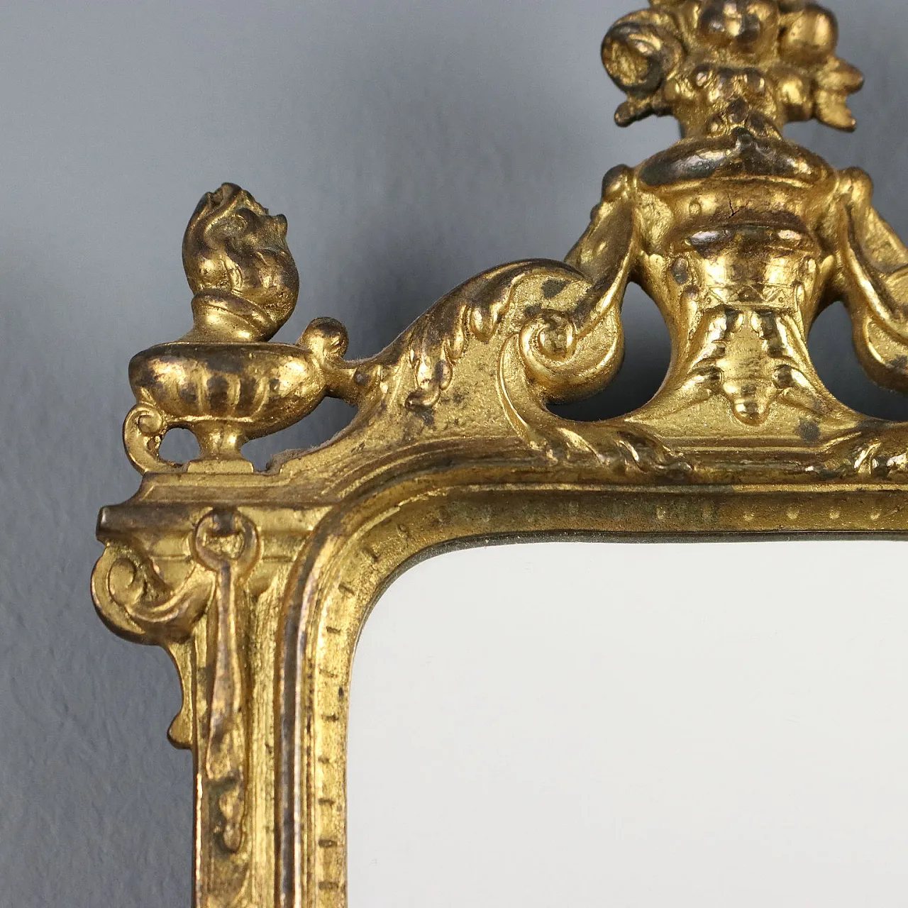 Coppia di ventoline con specchio in bronzo dorato, '800 5