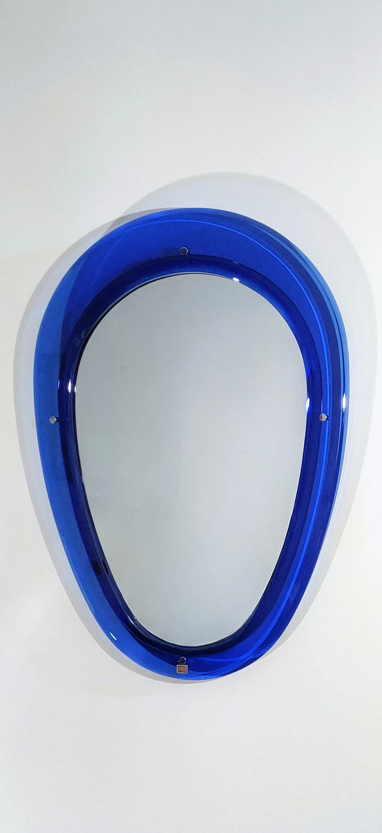 Specchio Ovale Sena Cristal blu oltremare, 1975 1