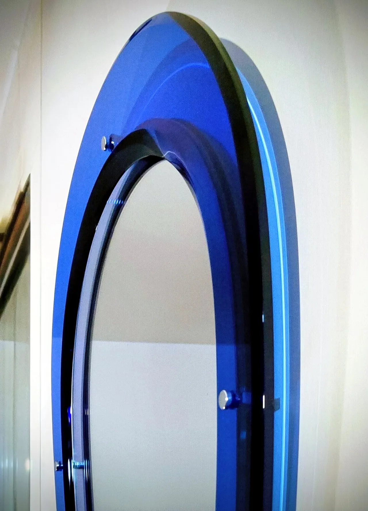 Specchio Ovale Sena Cristal blu oltremare, 1975 7