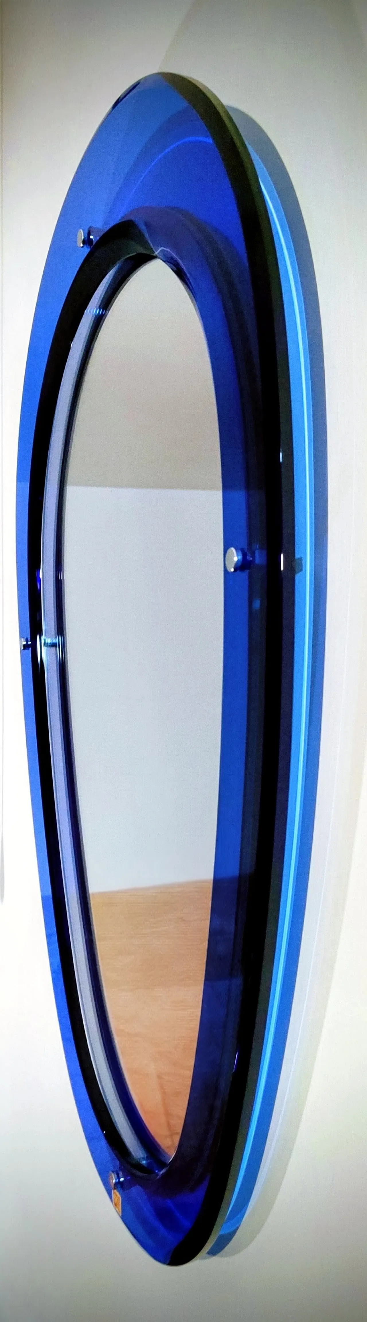 Specchio Ovale Sena Cristal blu oltremare, 1975 10