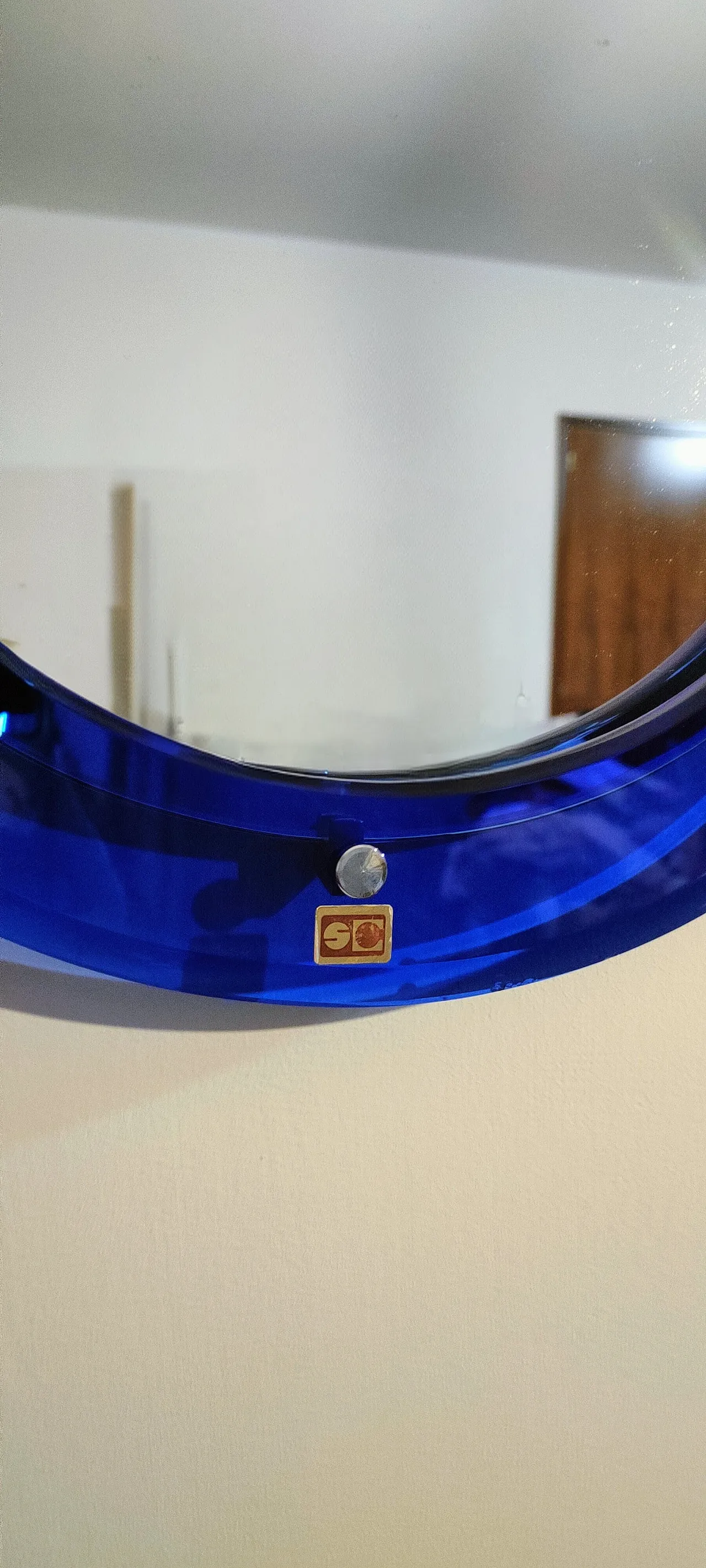 Specchio Ovale Sena Cristal blu oltremare, 1975 11