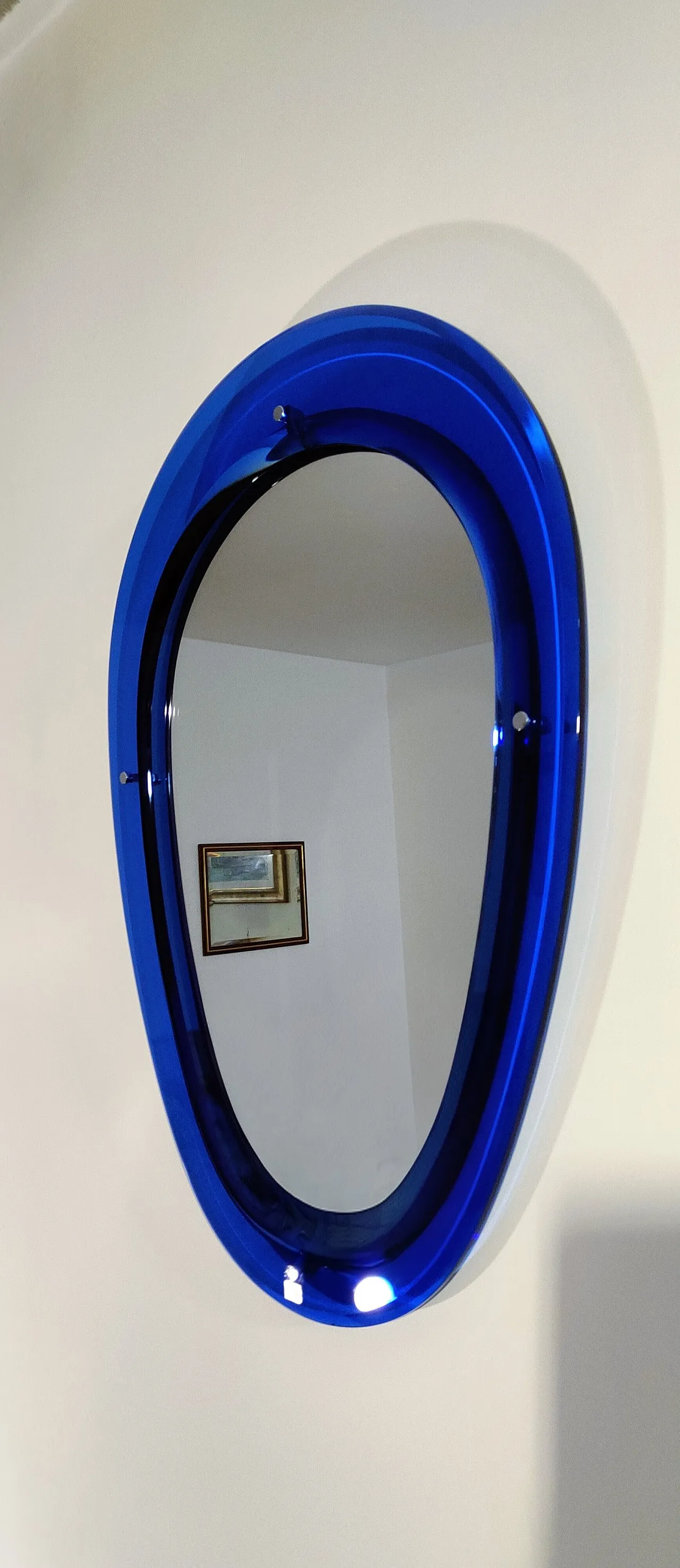 Specchio Ovale Sena Cristal blu oltremare, 1975 12