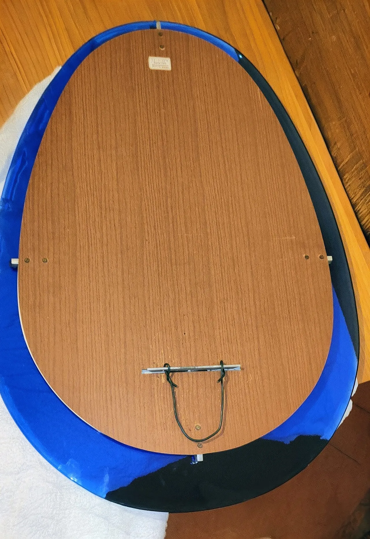 Specchio Ovale Sena Cristal blu oltremare, 1975 20