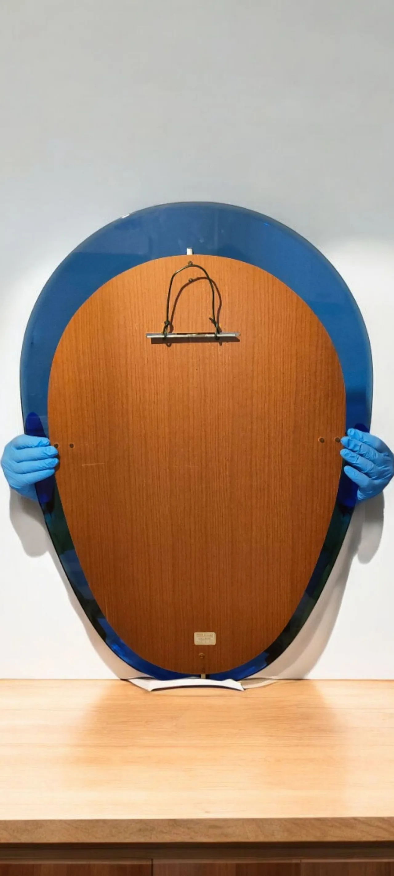 Specchio Ovale Sena Cristal blu oltremare, 1975 22