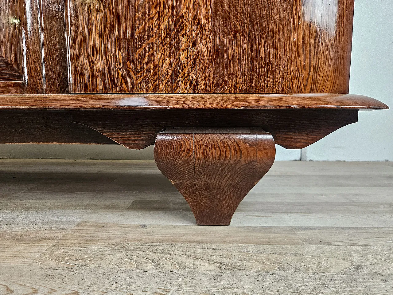 Credenza Art Decò in quercia con ripiano in marmo, anni '50 20