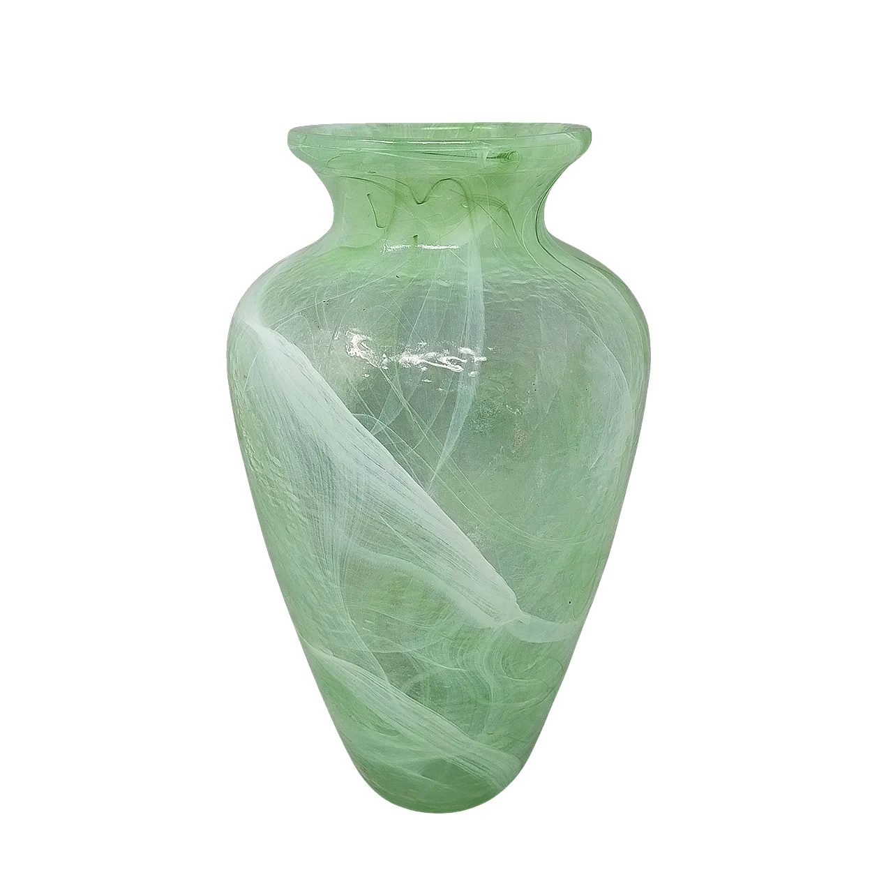 Handcrafted green vase by Michielotto in Murano glass, 1970s 8