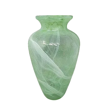 Vaso verde artigianale in vetro di Murano di Michielotto, anni '70