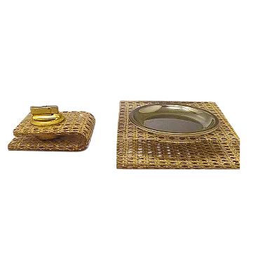 Set da fumo in paglia di Vienna di Geolel, anni '70