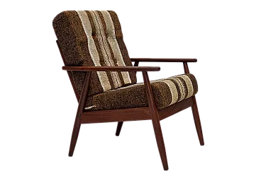 Danish armchair, teak wood, furniture wool fabric, 1970s
