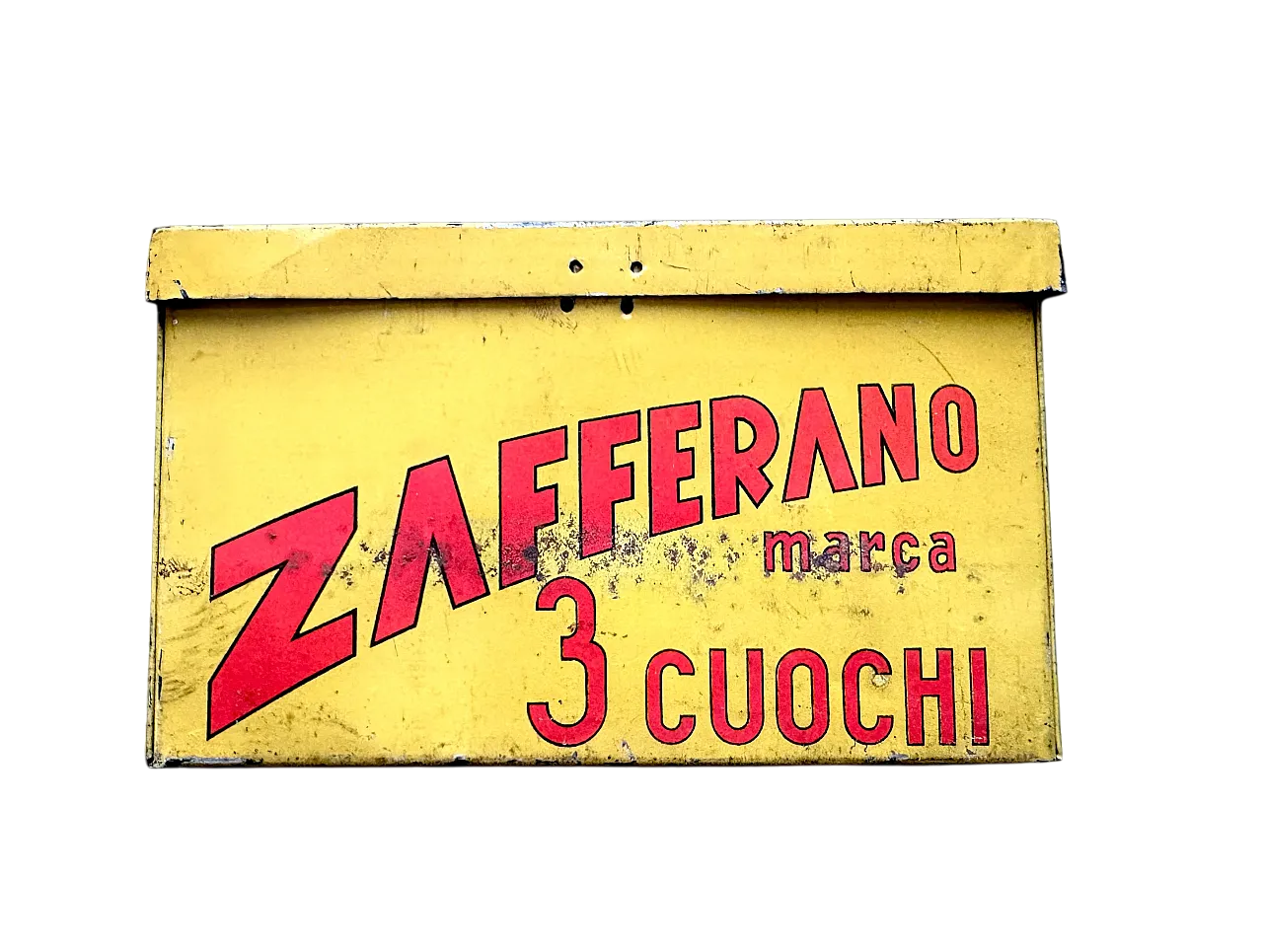 Scatola di latta Zafferano 3 cuochi, anni '40 7