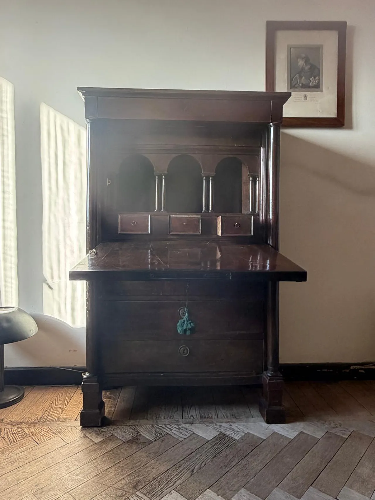Antique walnut secretaire from the late 19th century 3