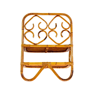 Libreria in bambù e rattan, anni '60