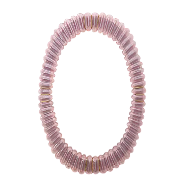 Oval Mirror in Brass and Pink Murano Blown, 2000s