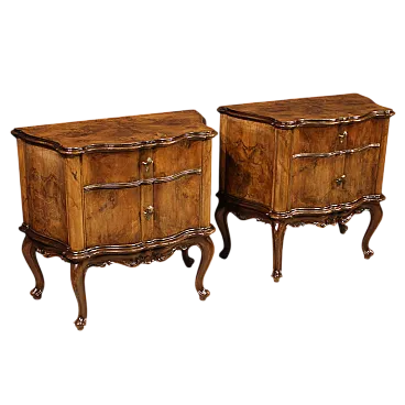 Pair Venetian bedside tables, 20th century