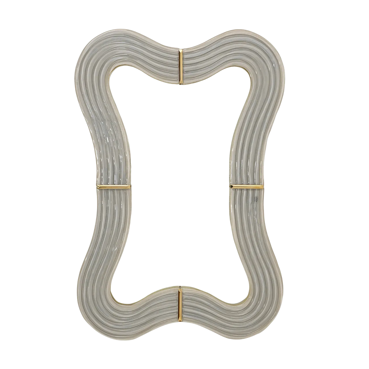 Ondae Sculptural Mirror in Brass and Murano Glass, 2000s 8