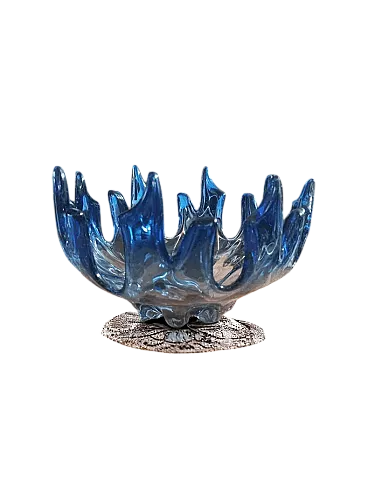 Ciotola Centrotavola in Vetro di Murano attribuita a Flavio Poli, anni '60