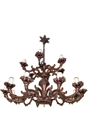Lampadario in Bronzo a 18 Luci, anni '20