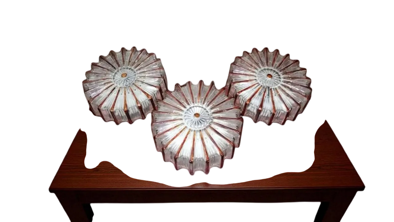 Lampada da parete strutturata di Glashütte Limburg, anni '50 9