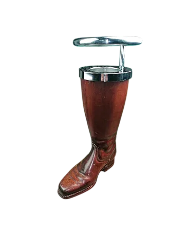 Portaombrelli in legno a forma di stivale texano, anni '50