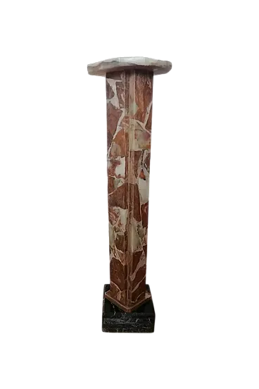 Colonna Impero con tre tipi di marmo in rosso Verona, bianco e nero belga, anni '20