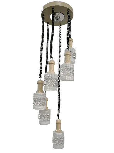 Lampadario Elicoidale in Vetro di Murano a 6 Luci, anni '60