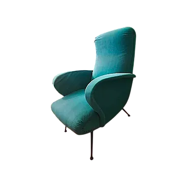 Poltrona vintage in Alcantara nello stile di Giò Ponti, anni '60