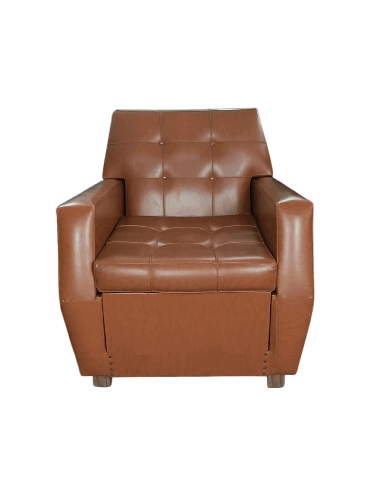 Sedia in ecopelle, anni '50 7