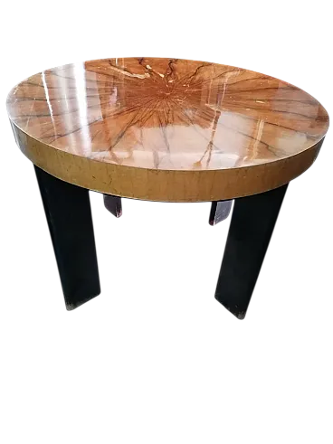 Tavolino da caffè rotondo con motivo, anni '30