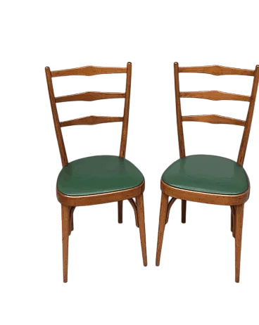 Coppia di sedie in similpelle con schienale alto, anni '50