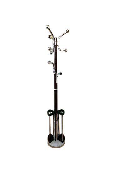 Appendiabiti Space Age con portaombrelli in acciaio e marmo, anni '70