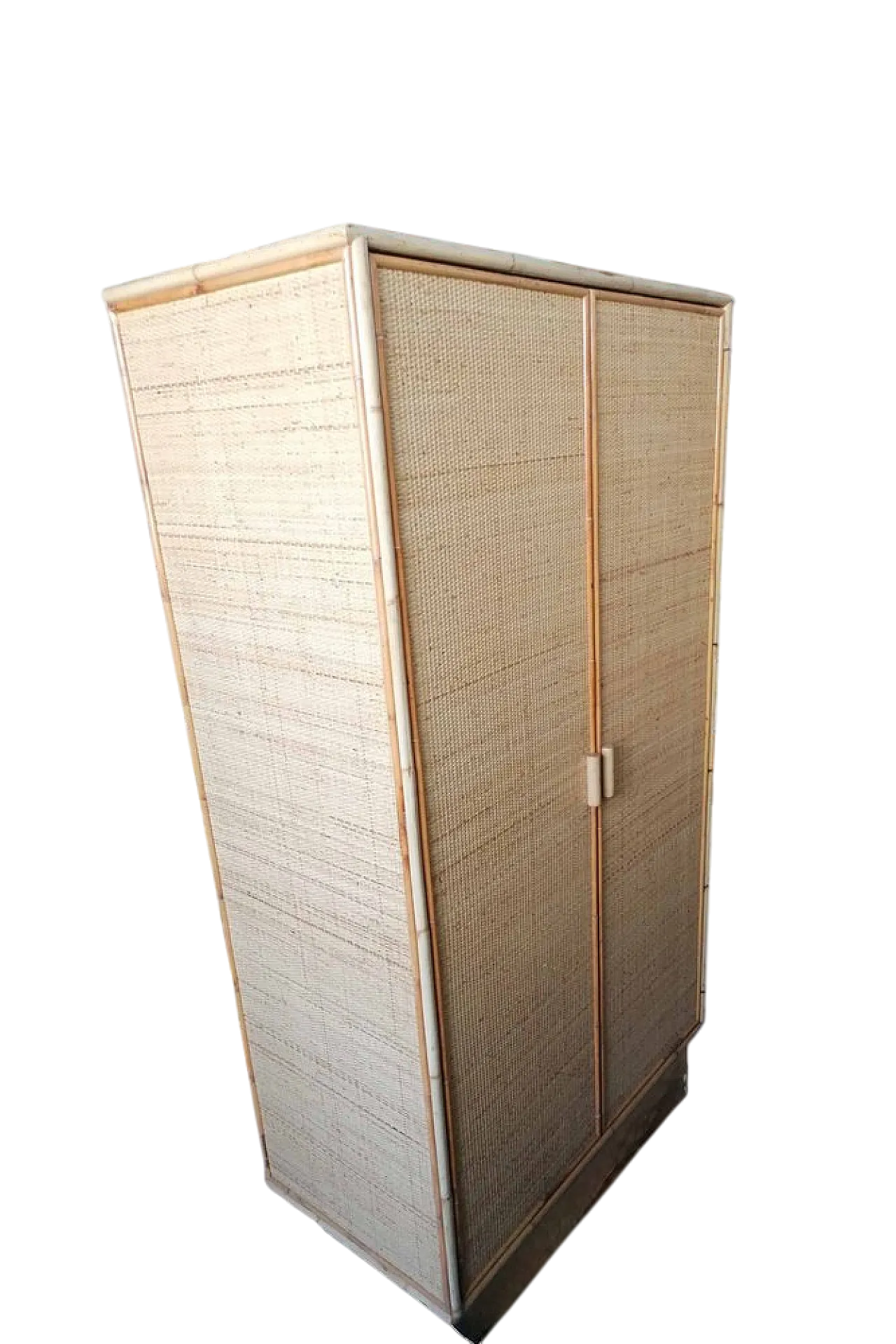 Armadio in bambù e paglia di Vienna, anni '70 6
