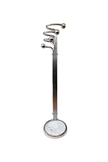 Appendiabiti da terra con base in marmo, anni '70