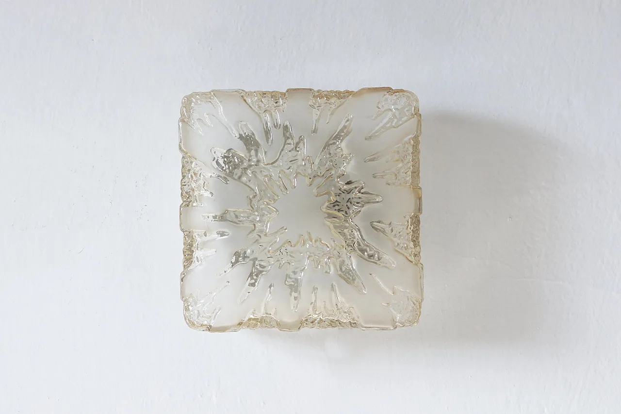 Mid-Century Modern sconce in glass and steel, 1960s 1