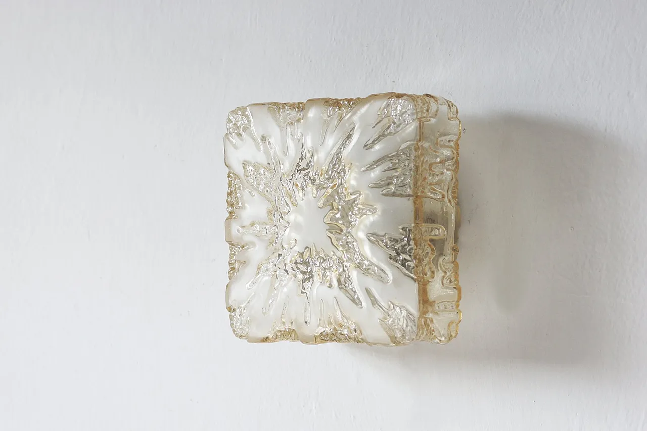 Mid-Century Modern sconce in glass and steel, 1960s 2