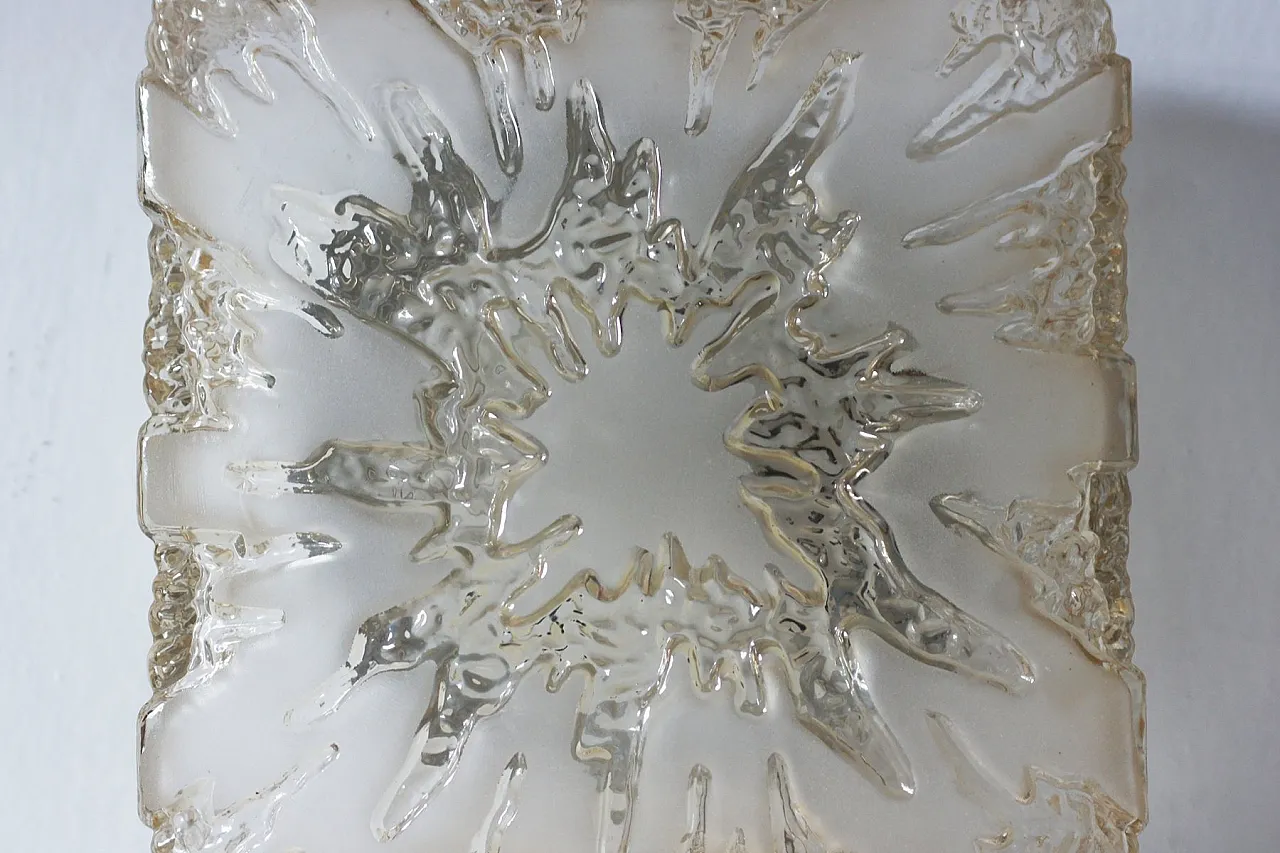 Mid-Century Modern sconce in glass and steel, 1960s 5