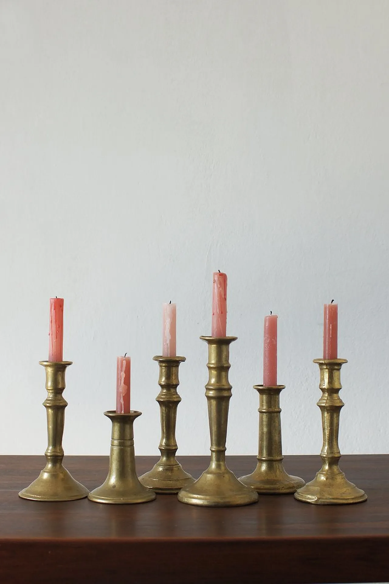 6 Brass candlesticks, 1960s 3