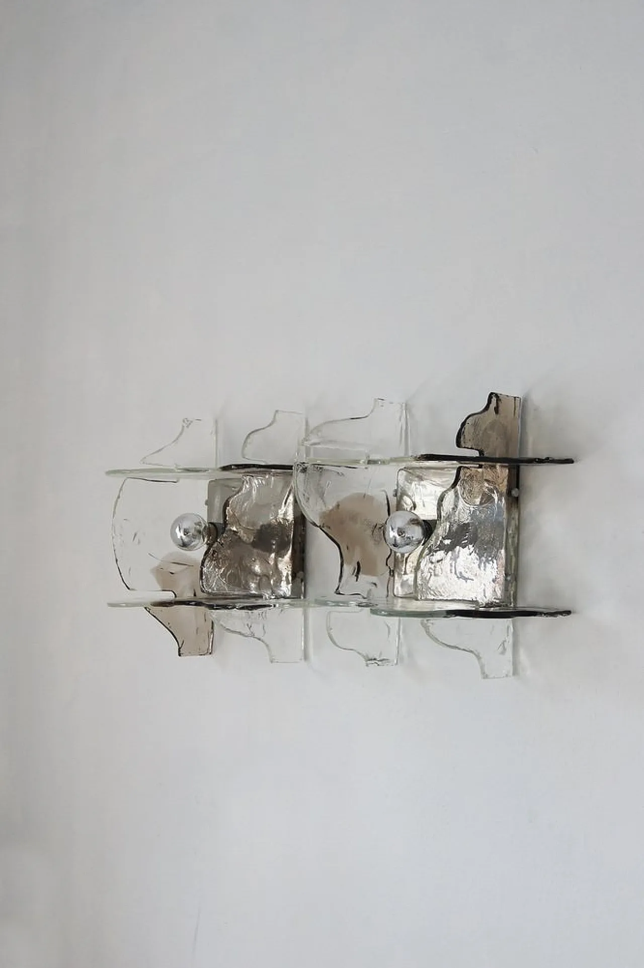 Pair of Murano glass wall lamps by Carlo Nason for Mazzega, 1970s 4