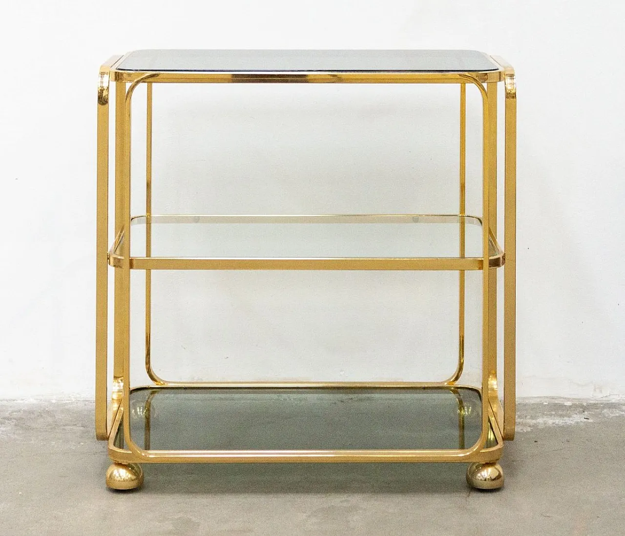 Carrello Bar Allegri in Ottone dorato, anni '60 1