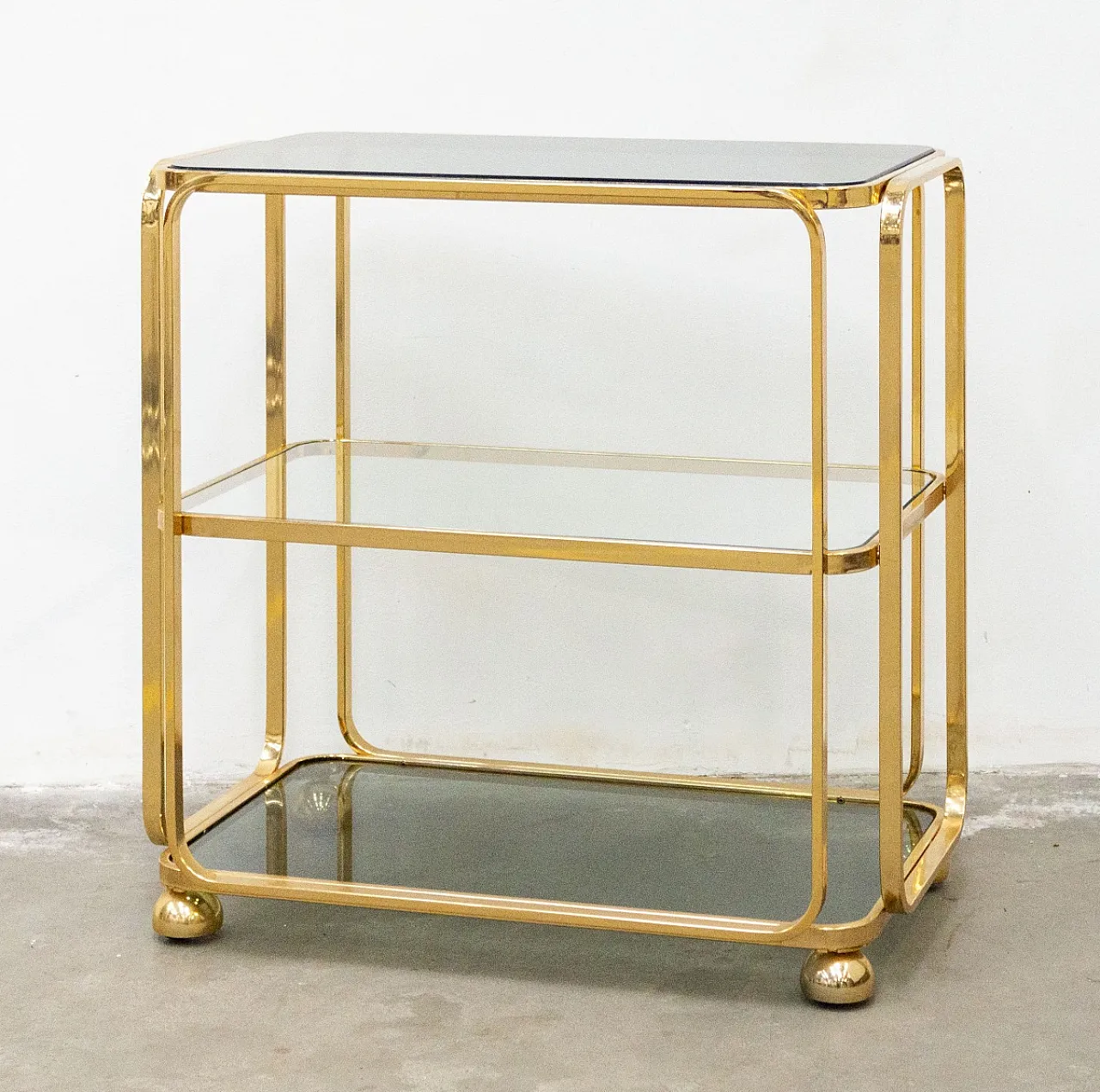 Carrello Bar Allegri in Ottone dorato, anni '60 4