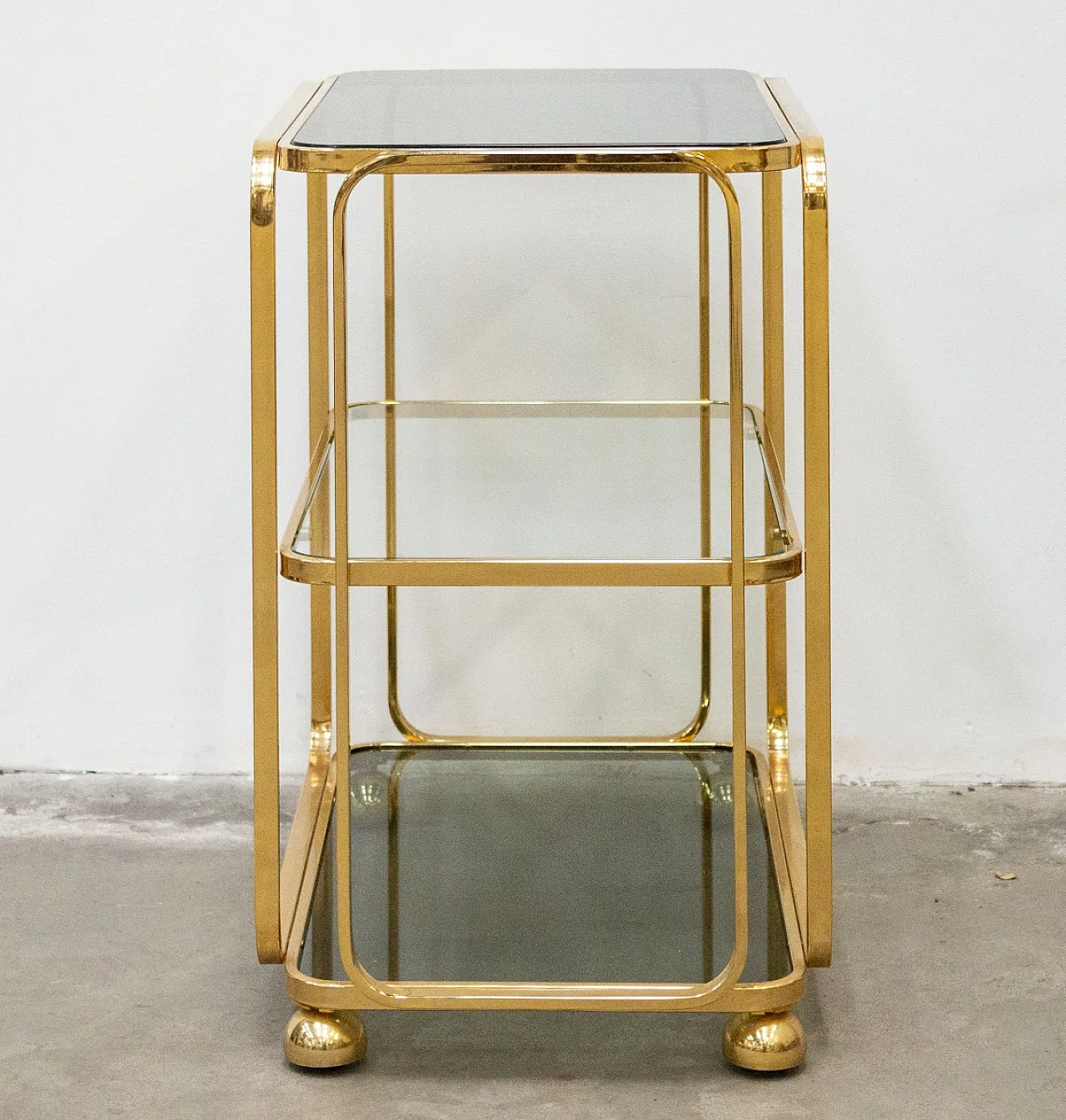 Carrello Bar Allegri in Ottone dorato, anni '60 6