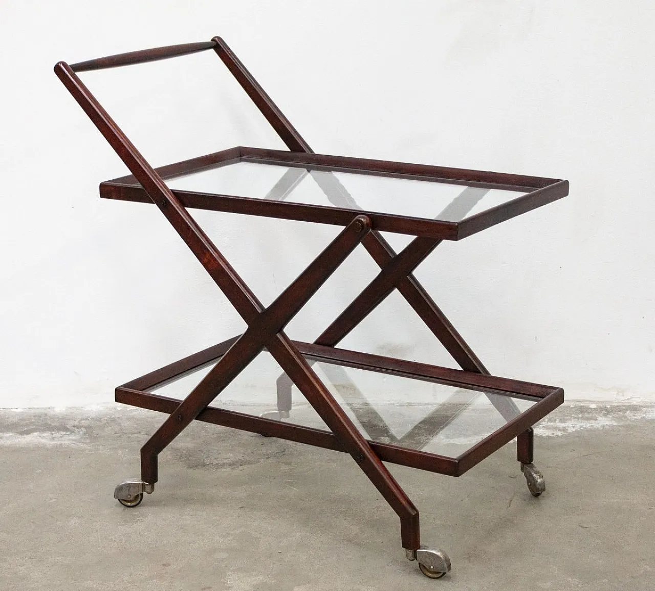 Carrello Bar in Legno di Noce, anni '50 1