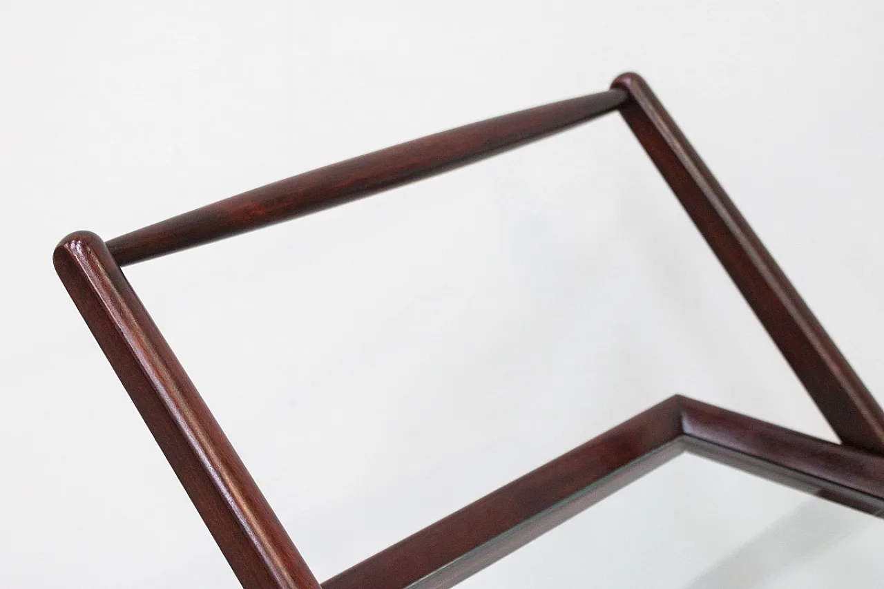 Carrello Bar in Legno di Noce, anni '50 3