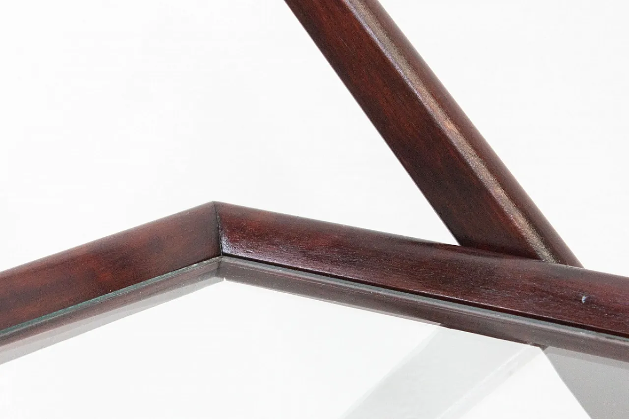 Carrello Bar in Legno di Noce, anni '50 4