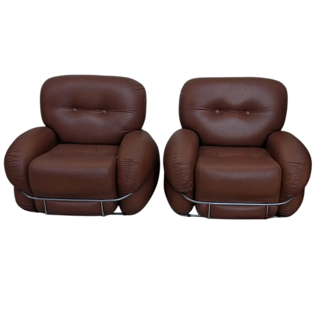 Coppia di poltrone Okay di Adriano Piazzesi, anni '70 9