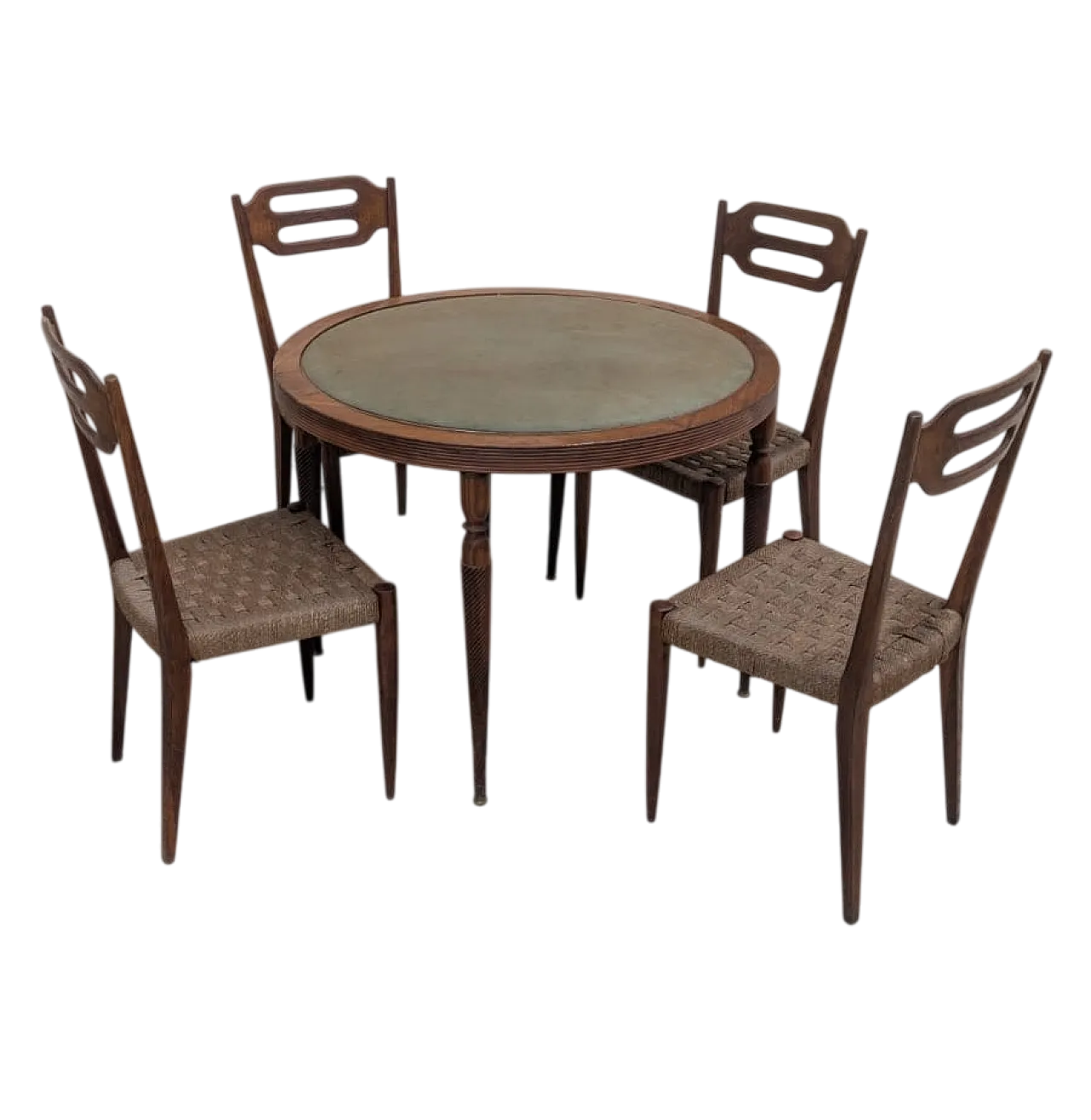 Italian Rationalist Table and 4 Chairs, 30s 17