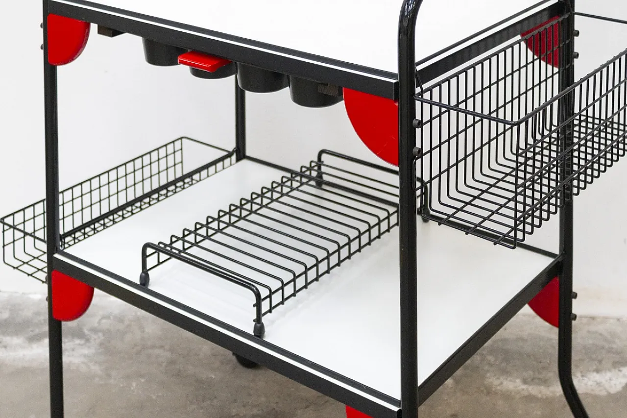 Carrello in metallo laccato Casamania by Frezza, anni '80 2