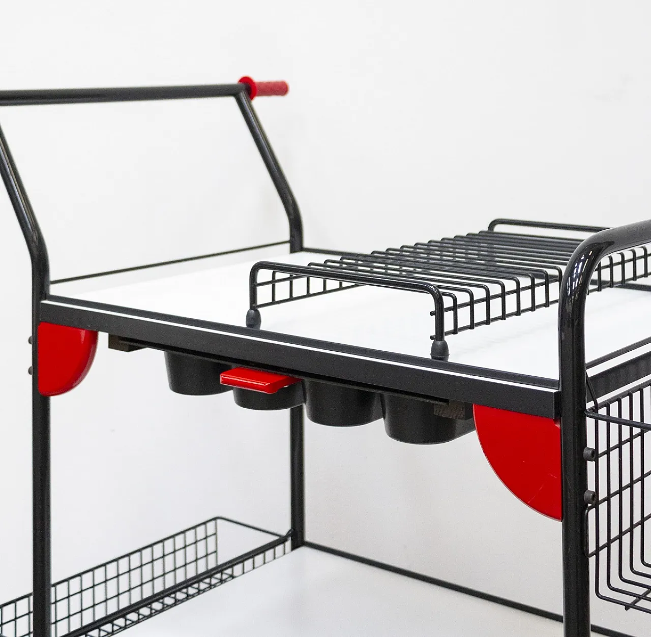 Carrello in metallo laccato Casamania by Frezza, anni '80 13