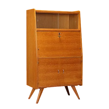 Mobile impiallacciato in teak con maniglie in ottone, '900